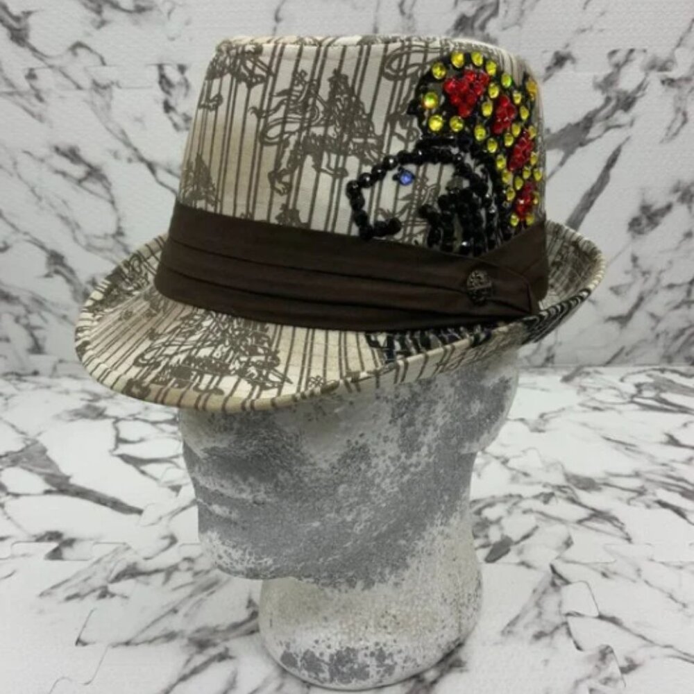 Men's Fedora Rebel Spirit Brown | Tan | Multicolor Rhinestones Lion King NWT
